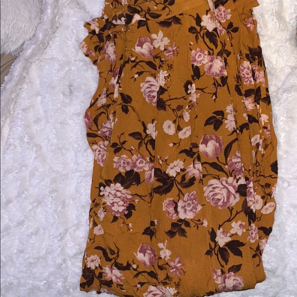 american eagle floral pattern flare pants